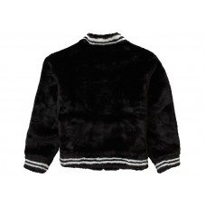 Supreme Faux Fur Varsity Jacket Black