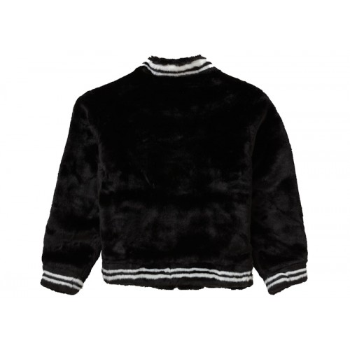 Supreme Faux Fur Varsity Jacket Black