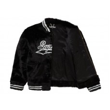 Supreme Faux Fur Varsity Jacket Black