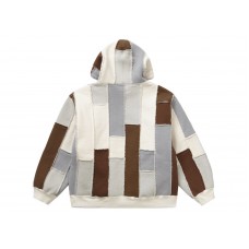 Supreme Faux Shearling Zip Up Hooded Sweatshirt Natural