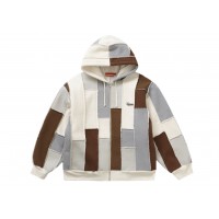 Supreme Faux Shearling Zip Up Hooded Sweatshirt Natural