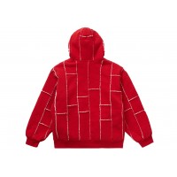 Supreme Faux Shearling Zip Up Hooded Sweatshirt Red