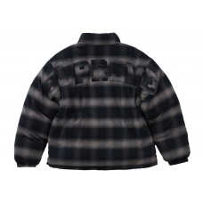 Supreme Flannel Reversible Puffer Jacket Black