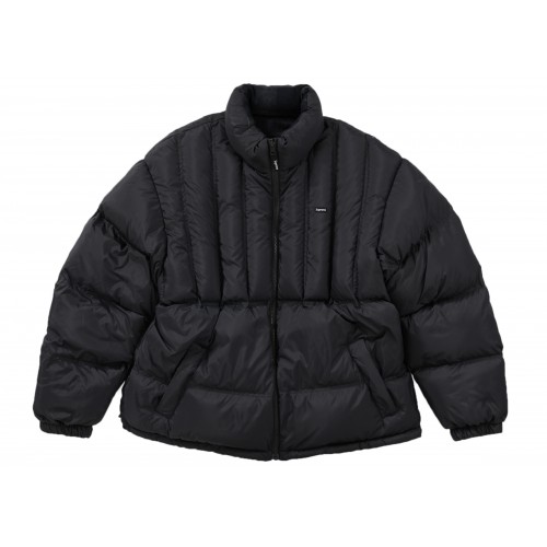 Оригинальный шмот Supreme Flannel Reversible Puffer Jacket Black - 70см