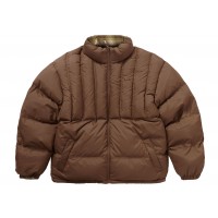 Supreme Flannel Reversible Puffer Jacket Brown