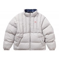 Supreme Flannel Reversible Puffer Jacket Grey