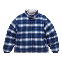 Supreme Flannel Reversible Puffer Jacket Grey