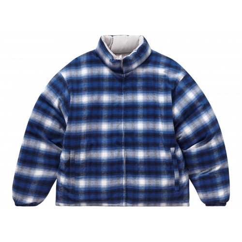 Оригинальный шмот Supreme Flannel Reversible Puffer Jacket Grey - 70см