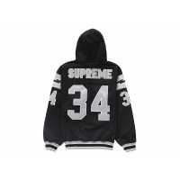 Supreme Football Zip Up Hooded Sweatshirt Black