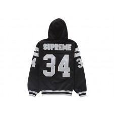 Supreme Football Zip Up Hooded Sweatshirt Black