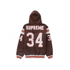 Supreme Football Zip Up Hooded Sweatshirt Brown