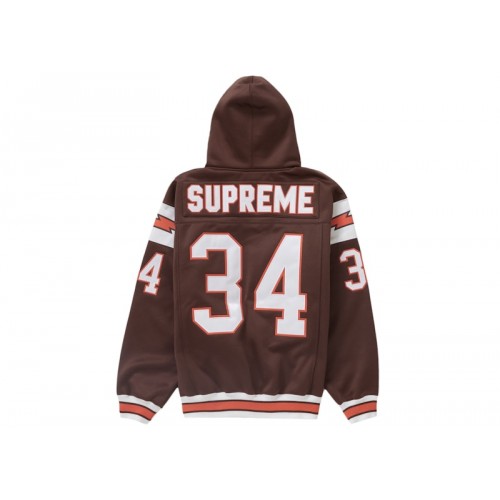 Оригинальный шмот Supreme Football Zip Up Hooded Sweatshirt Brown