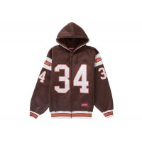 Supreme Football Zip Up Hooded Sweatshirt Brown