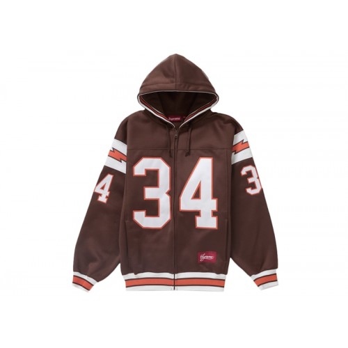Оригинальный шмот Supreme Football Zip Up Hooded Sweatshirt Brown