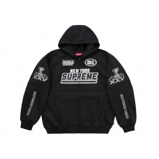 Supreme Football Zip Up Hooded Sweatshirt (FW25) Black