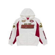 Supreme Football Zip Up Hooded Sweatshirt (FW25) White