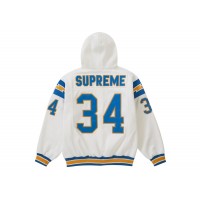 Supreme Football Zip Up Hooded Sweatshirt White