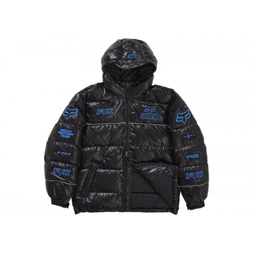 Supreme Fox Racing Shiny Down Puffer Jacket Black