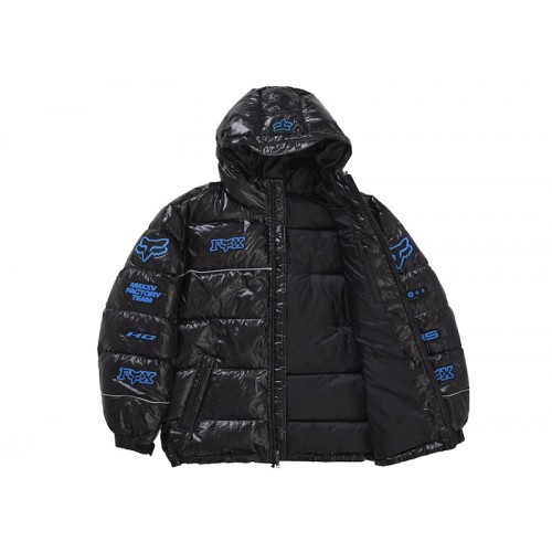 Supreme Fox Racing Shiny Down Puffer Jacket Black