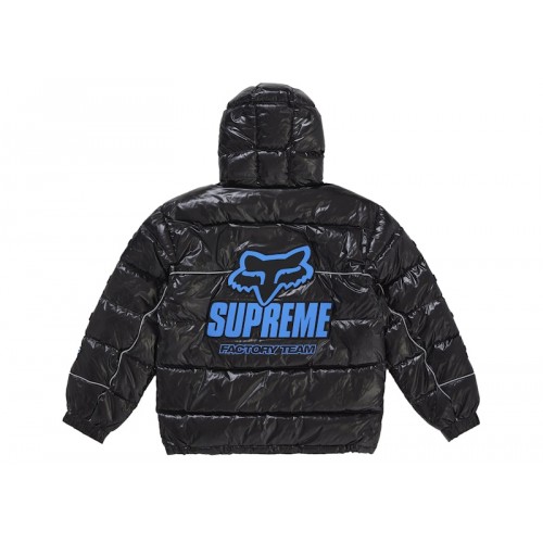 Supreme Fox Racing Shiny Down Puffer Jacket Black