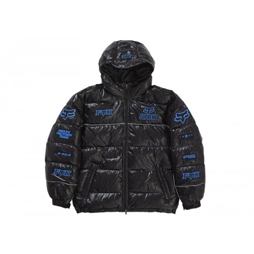 Supreme Fox Racing Shiny Down Puffer Jacket Black