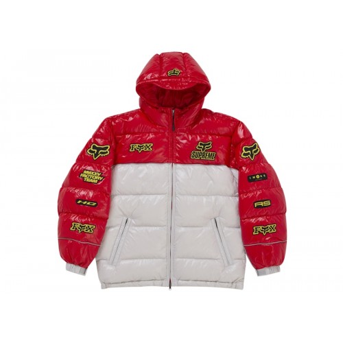 Supreme Fox Racing Shiny Down Puffer Jacket White