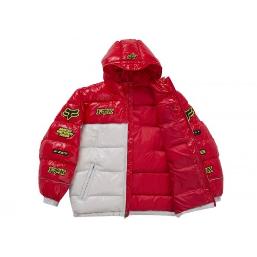 Supreme Fox Racing Shiny Down Puffer Jacket White