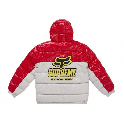 Supreme Fox Racing Shiny Down Puffer Jacket White