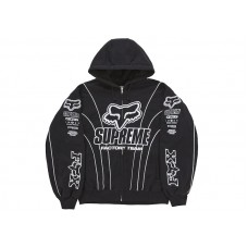 Supreme Fox Racing Zip Up Hooded Sweatshirt Black