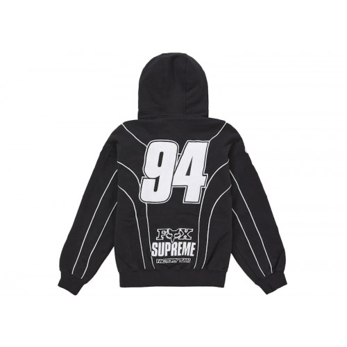 Supreme x Fox Racing Zip Up Hooded Sweatshirt Black Supreme x Fox Racing Zip Up Hooded Sweatshirt Black