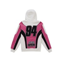 Supreme Fox Racing Zip Up Hooded Sweatshirt White