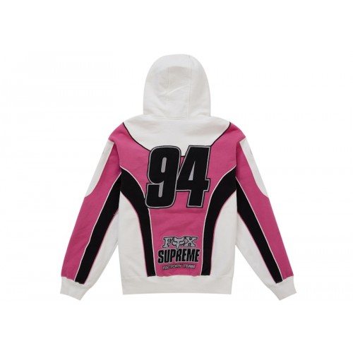 Supreme x Fox Racing Zip Up Hooded Sweatshirt White