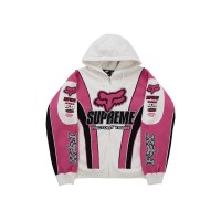 Supreme Fox Racing Zip Up Hooded Sweatshirt White
