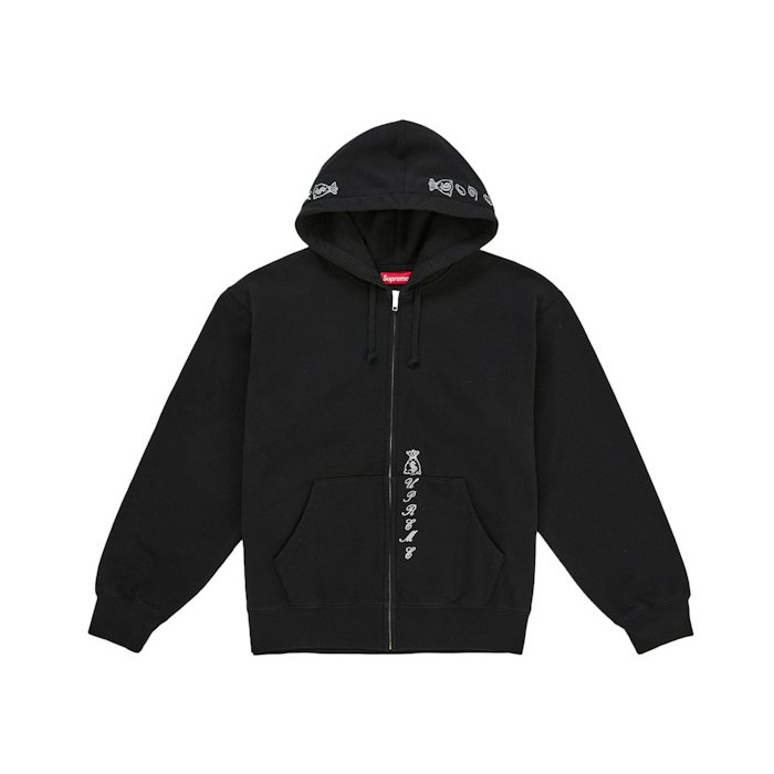 Худи Supreme God Over Money Zip Up Hooded Sweatshirt Black Худи Supreme God Over Money Zip Up Hooded Sweatshirt Black