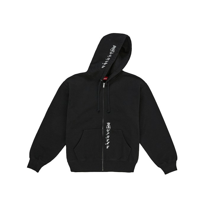 Худи Supreme God Over Money Zip Up Hooded Sweatshirt Black Худи Supreme God Over Money Zip Up Hooded Sweatshirt Black