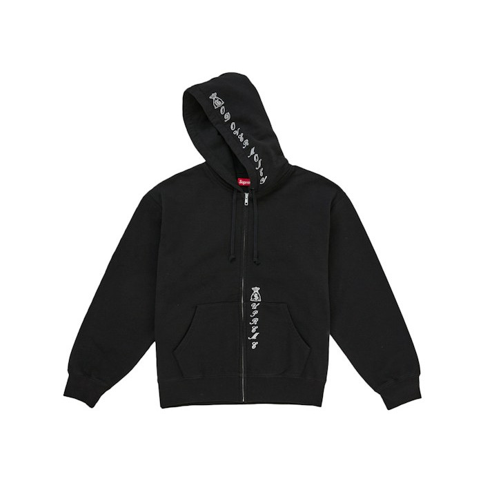 Худи Supreme God Over Money Zip Up Hooded Sweatshirt Black Худи Supreme God Over Money Zip Up Hooded Sweatshirt Black