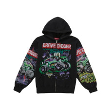 Supreme Grave Digger Zip Up Hooded Sweatshirt Black