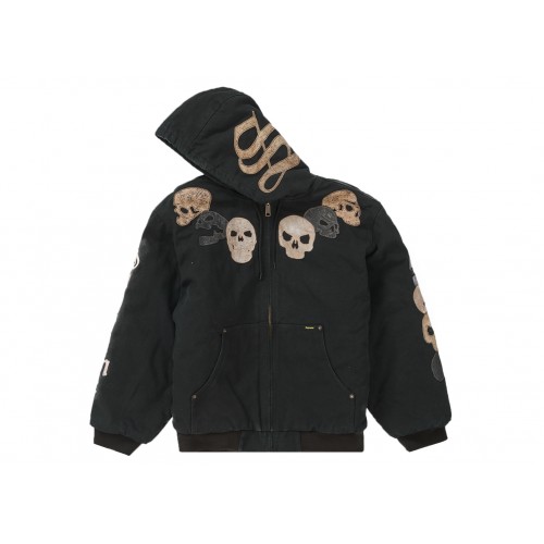 Оригинальный шмот Supreme Great China Wall Hooded Work Jacket Black - 70см