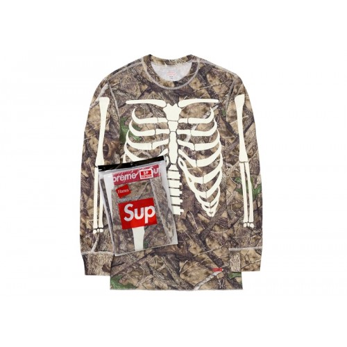 Supreme Hanes Bones Thermal Crew 1 Pack Woodland Camo
