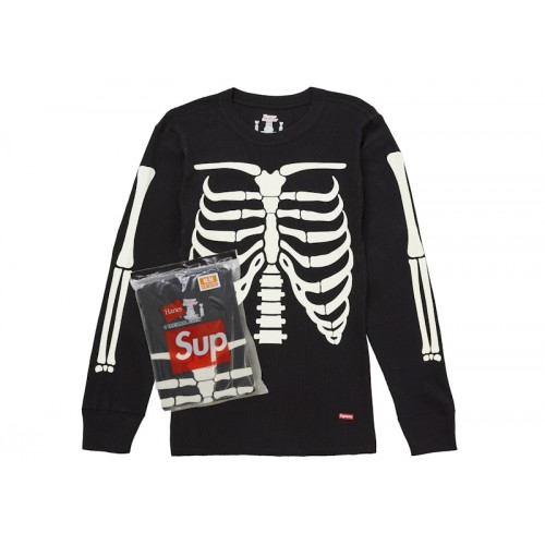 Supreme x Hanes Bones Thermal Crew (1 Pack) Black