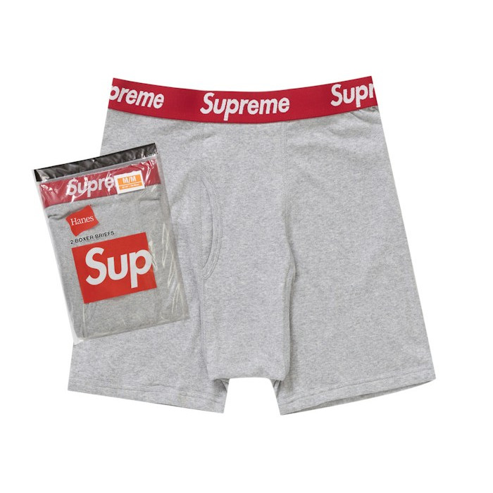 Набор трусов Supreme Hanes Boxer Briefs (2 Pack) Heather Grey Набор трусов Supreme Hanes Boxer Briefs (2 Pack) Heather Grey