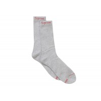 Supreme Hanes Crew Socks (4 Pack) Heather Grey