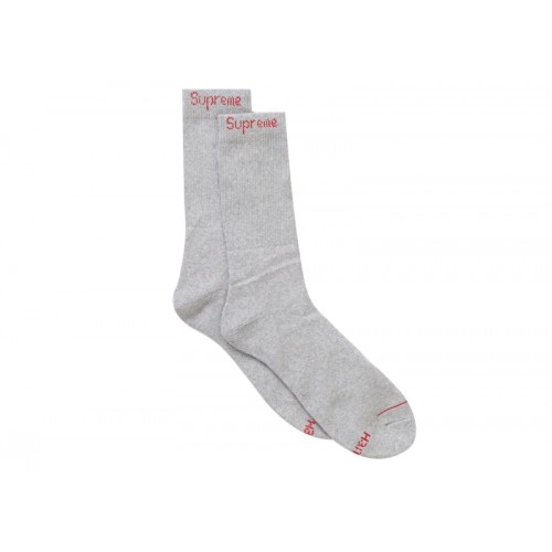 Supreme Hanes Crew Socks (4 Pack) Heather Grey
