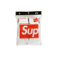 Supreme Hanes Crew Socks (4 Pack) White