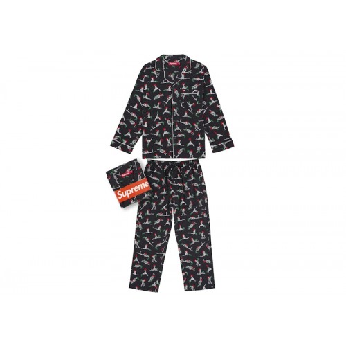 Supreme Hanes Holiday Pajama Set Black Supreme Hanes Holiday Pajama Set Black
