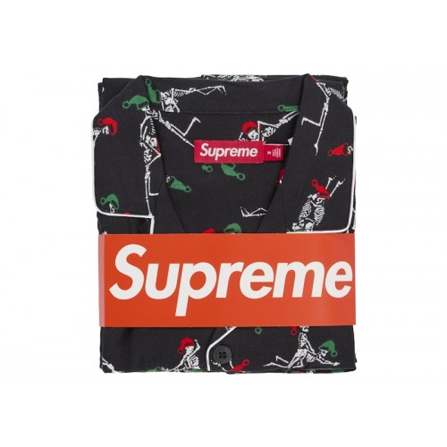 Supreme Hanes Holiday Pajama Set Black Supreme Hanes Holiday Pajama Set Black