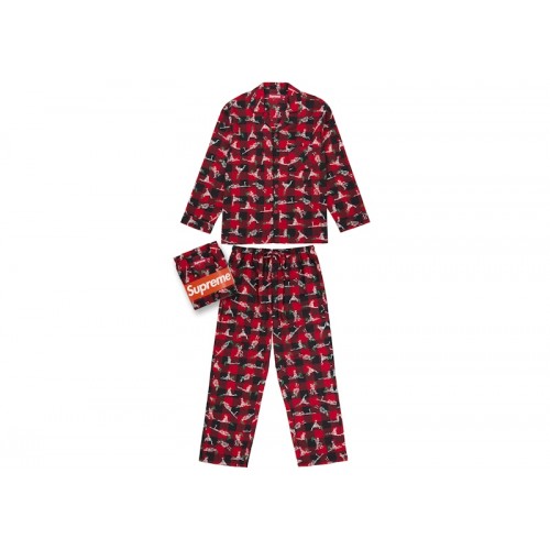 Supreme Hanes Holiday Pajama Set Red