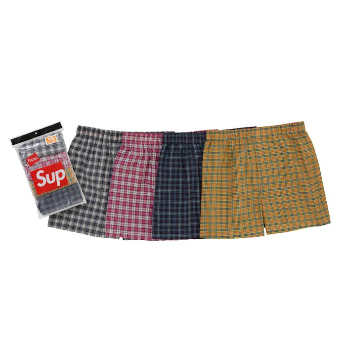 Комплект трусов Supreme Hanes Plaid Boxers (4 Pack) Multicolor