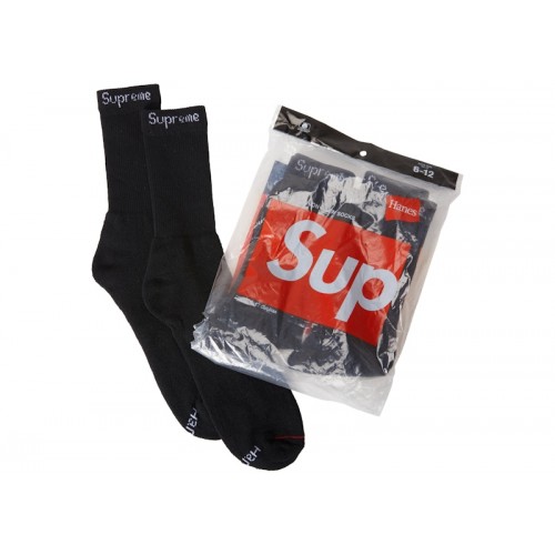 Supreme Hanes Socks (4 Pack) Black