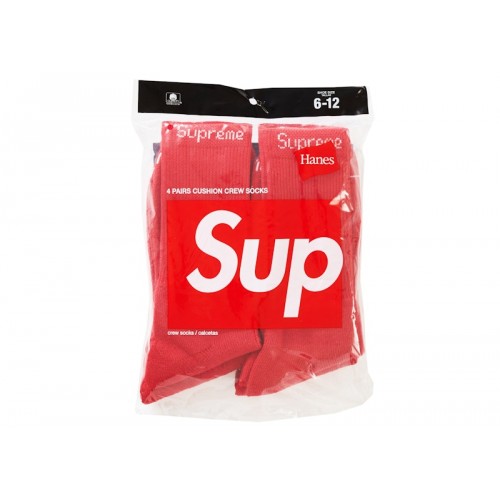 Supreme Hanes Socks (4 Pack) Red